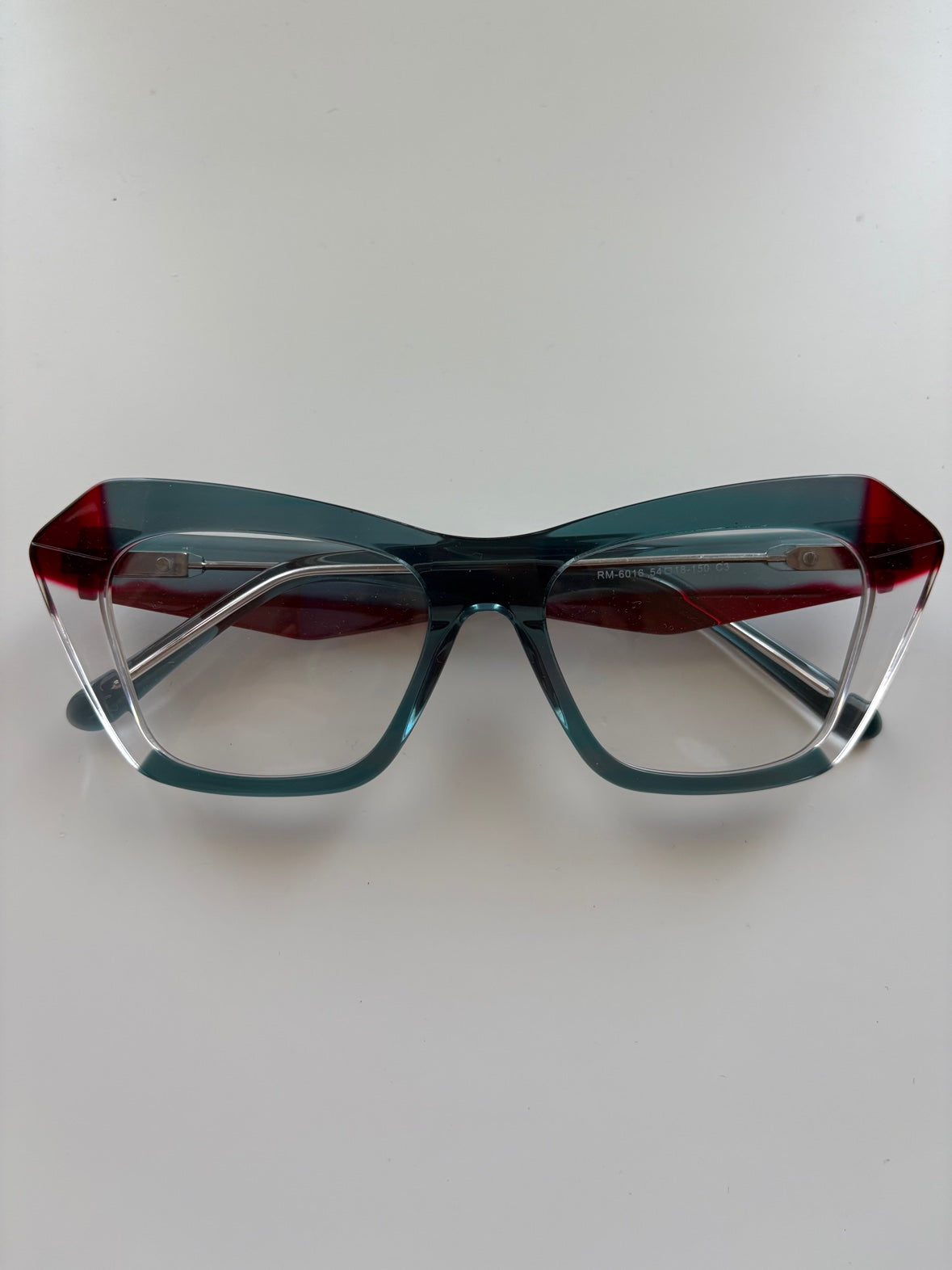 Arlequin - Teal / Burgundy / Clear, front